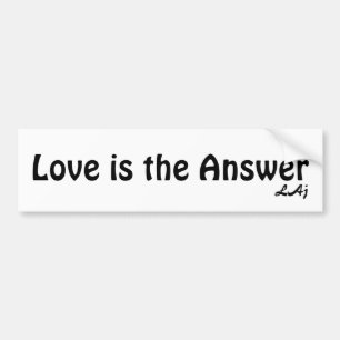 Love is the Answer Black on White Bumper Sticker