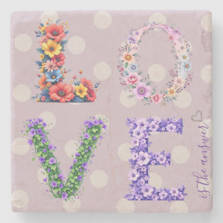 Love is the Answer Stone Coaster 