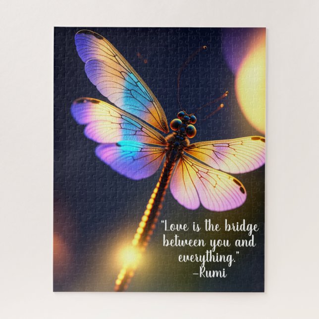 Love Is the Bridge Rumi Quote Dragonfly  Jigsaw Puzzle (Vertical)