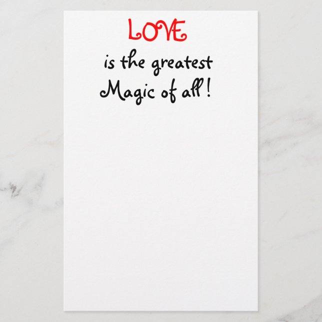Love is the greatest Magic of all !-stationery Stationery (Front)
