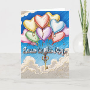 Love is the Key Folded Thank You Card