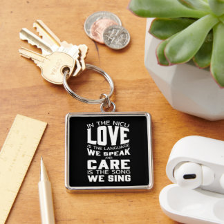 Love Is the Language, Care Is the Song – Heartfelt Keychain