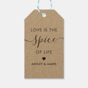 Love is the Spice of Life Wedding Tag, Kraft Gift Tags