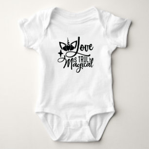 Love is Truly Magical Unicorn  Baby Bodysuit