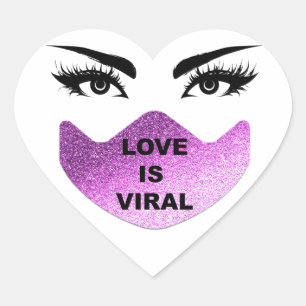 Love Is Viral Girl Coronavirus Heart Girly Sticker