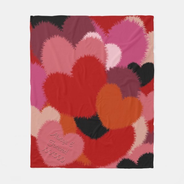 Love is Warm and Fuzzy (Personalized) Fleece Blanket (Front)
