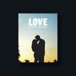 Love is Where our Story Begins Couple Photo Canvas<br><div class="desc">A lovely way to display your favourite photo of the two of you - with the words "Love is where our story begins". Makes a beautiful keepsake for engagement portrait or wedding portrait. Photo wraps around the edges of the canvas for a contemporary look.</div>