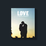 Love is Where our Story Begins Couple Photo Canvas<br><div class="desc">A lovely way to display your favourite photo of the two of you - with the words "Love is where our story begins". Makes a beautiful keepsake for engagement portrait or wedding portrait. Photo wraps around the edges of the canvas for a contemporary look.</div>