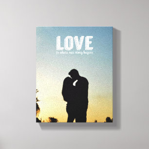 Love is Where our Story Begins Couple Photo Canvas Print