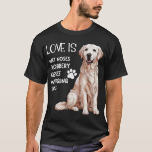 Love is White English Cream Golden Retriever Mom T-Shirt