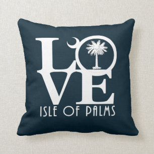 LOVE Isle of Palms South Carolina Throw Pillow