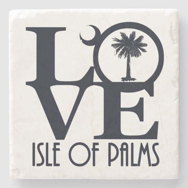 LOVE Isle of Palms Stone Coaster (Front)