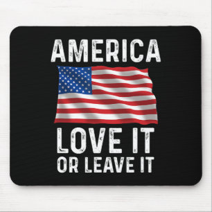 Love It Or Leave It Patriotic American Usa Flag Co Mouse Pad