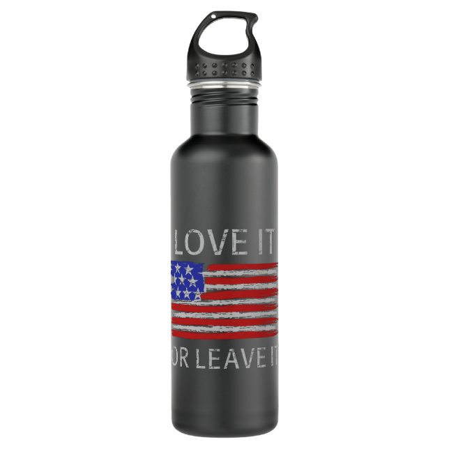 Love it or leave it USA Flag 710 Ml Water Bottle (Front)
