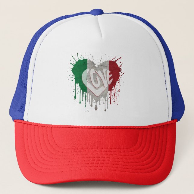 Love Italy Flag Trucker Hat (Front)