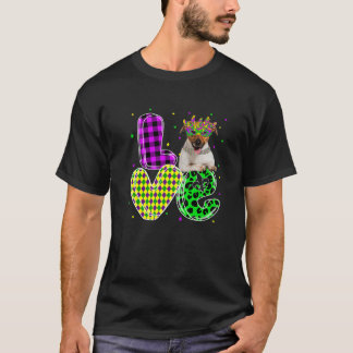 Love Jack Russell Terrier Dog Mask Plaid Leopard M T-Shirt