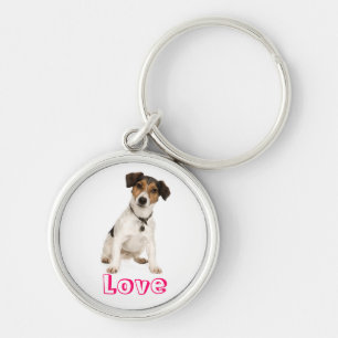 Love Jack Russell Terrier Puppy Dog Keychain