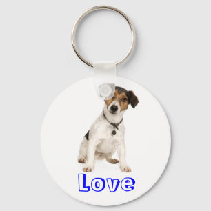 Love Jack Russell Terrier Puppy Dog Keychain