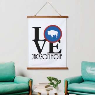 LOVE Jackson Hole Wyoming  Hanging Tapestry