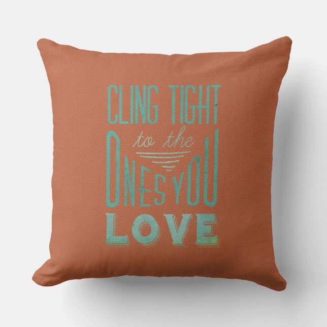 Love Jacquard Rusty Red Damask Square Throw Pillow (Front)