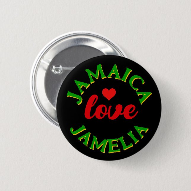Love Jamaica 2 Inch Round Button (Front & Back)