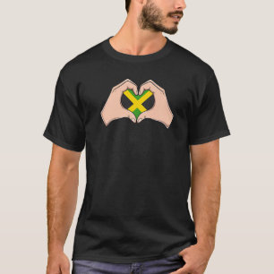 Love Jamaica Flag Heart Jamaican Pride Heritage   T-Shirt