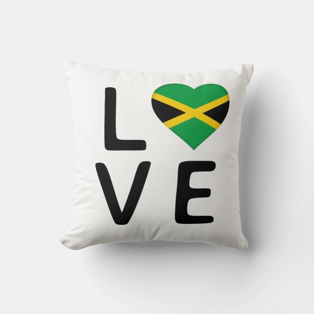 Love - Jamaica Flag Throw Pillow (Front)
