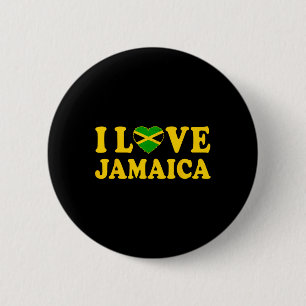 Love Jamaica Heart Proud Jamaican Jamaica Independ 2 Inch Round Button
