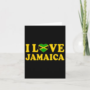 Love Jamaica Heart Proud Jamaican Jamaica Independ Card