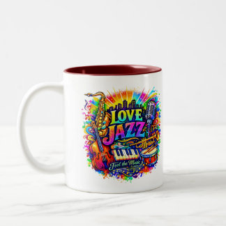 Love Jazz - feel the music Two-Tone Coffee Mug
