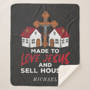 Love Jesus and Sell Houses Real Estate Agent Sherpa Blanket