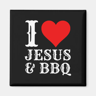 Love Jesus Bbq Proud Christian Food Grill Meat Smo Magnet