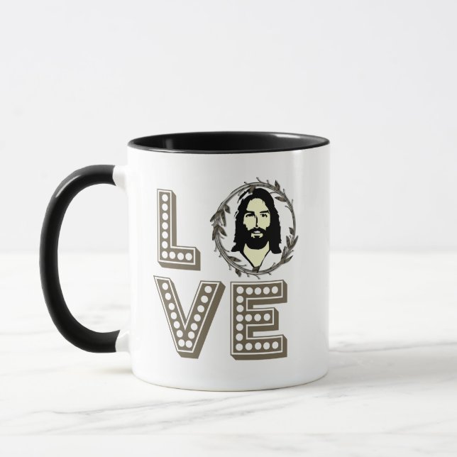 Love Jesus Coffee Mug, popular Bible Quotes Verses Mug (Left)