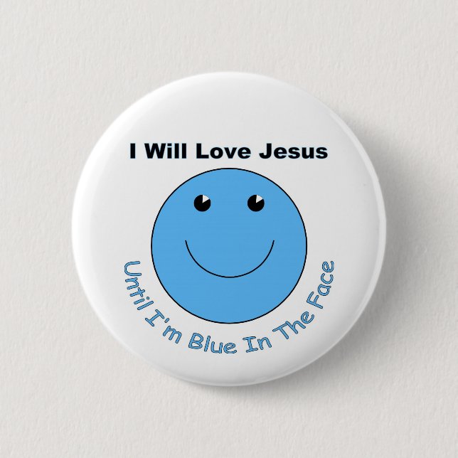 Love Jesus face 2 Inch Round Button (Front)
