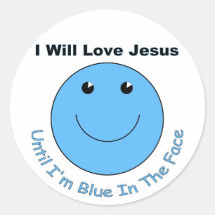 Love Jesus face Classic Round Sticker