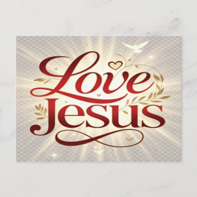 Love Jesus Holiday Postcard (Front)