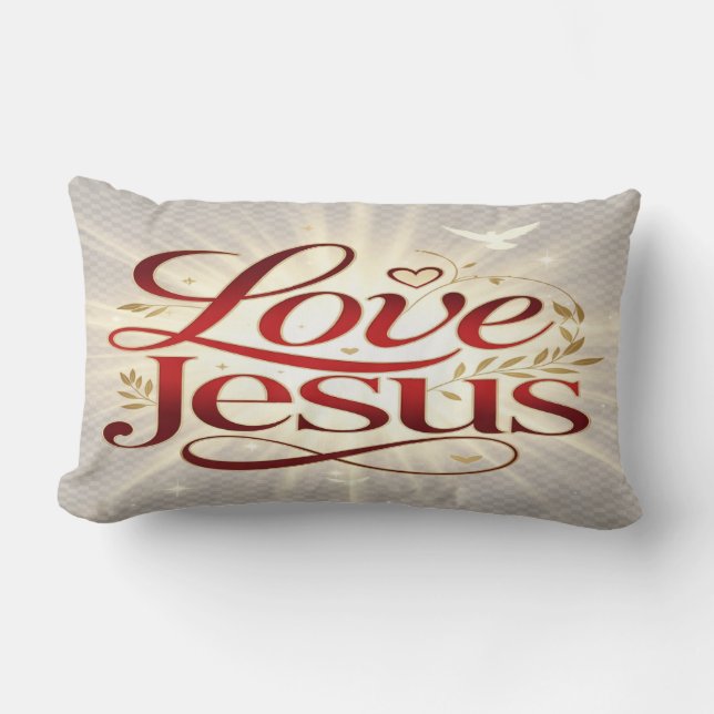 Love Jesus Lumbar Pillow (Front)