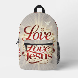 Love Jesus Printed Backpack