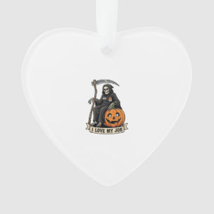 Love Job Grim Reaper Halloween Pumpkin Scythe_1 Ornament