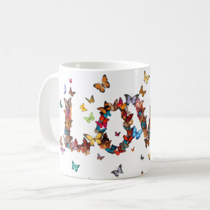 LOVE Joy Butterflies   Inspirational Motivational Coffee Mug