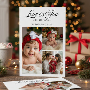 Love & Joy Classic3 Family photo  Christmas Card