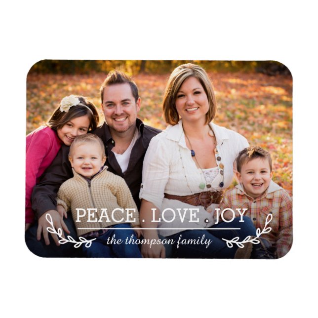 Love & Joy Family Photo Magnet (Horizontal)