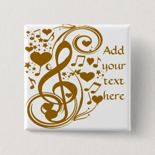 Love & Joy-Gold_ 2 Inch Square Button