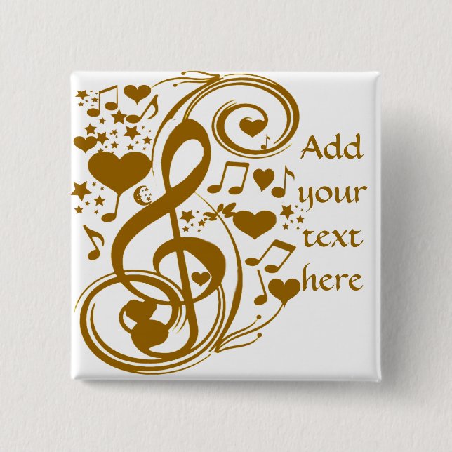 Love & Joy-Gold_ 2 Inch Square Button (Front)