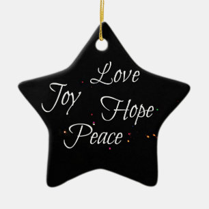 Love Joy Hope Peace Ceramic Ornament