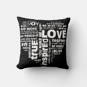 Love Joy Inspiration Words Valentine’s day Throw Pillow