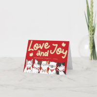Love & Joy Modern Funny Cute Cats Caroling