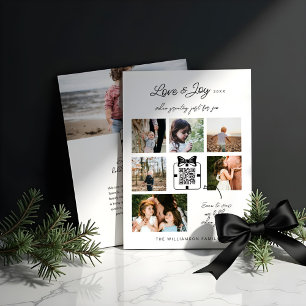 Love & Joy Modern Minimal QR Code Video Message Holiday Card