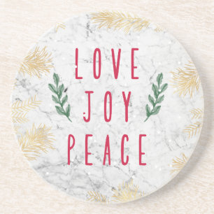 Love, Joy & Peace, Christmas Holidays Gift Coaster