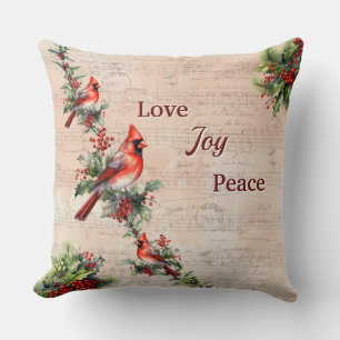 Love, Joy, Peace Christmas Paris Postmark Pillow 